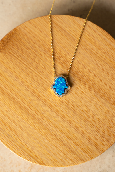 OPAL Hamsa Necklace