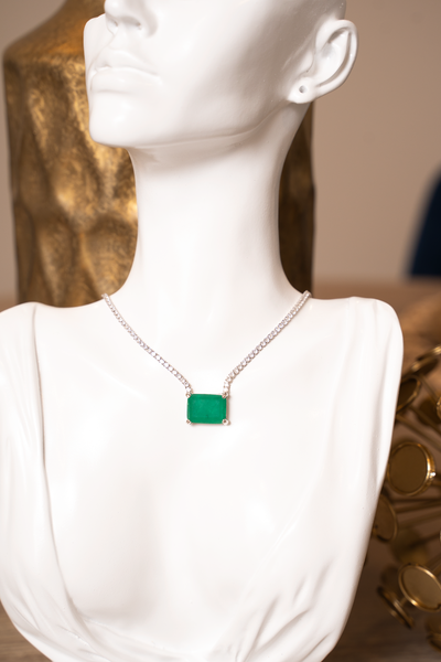 RECTANGLE Green Tennis Choker