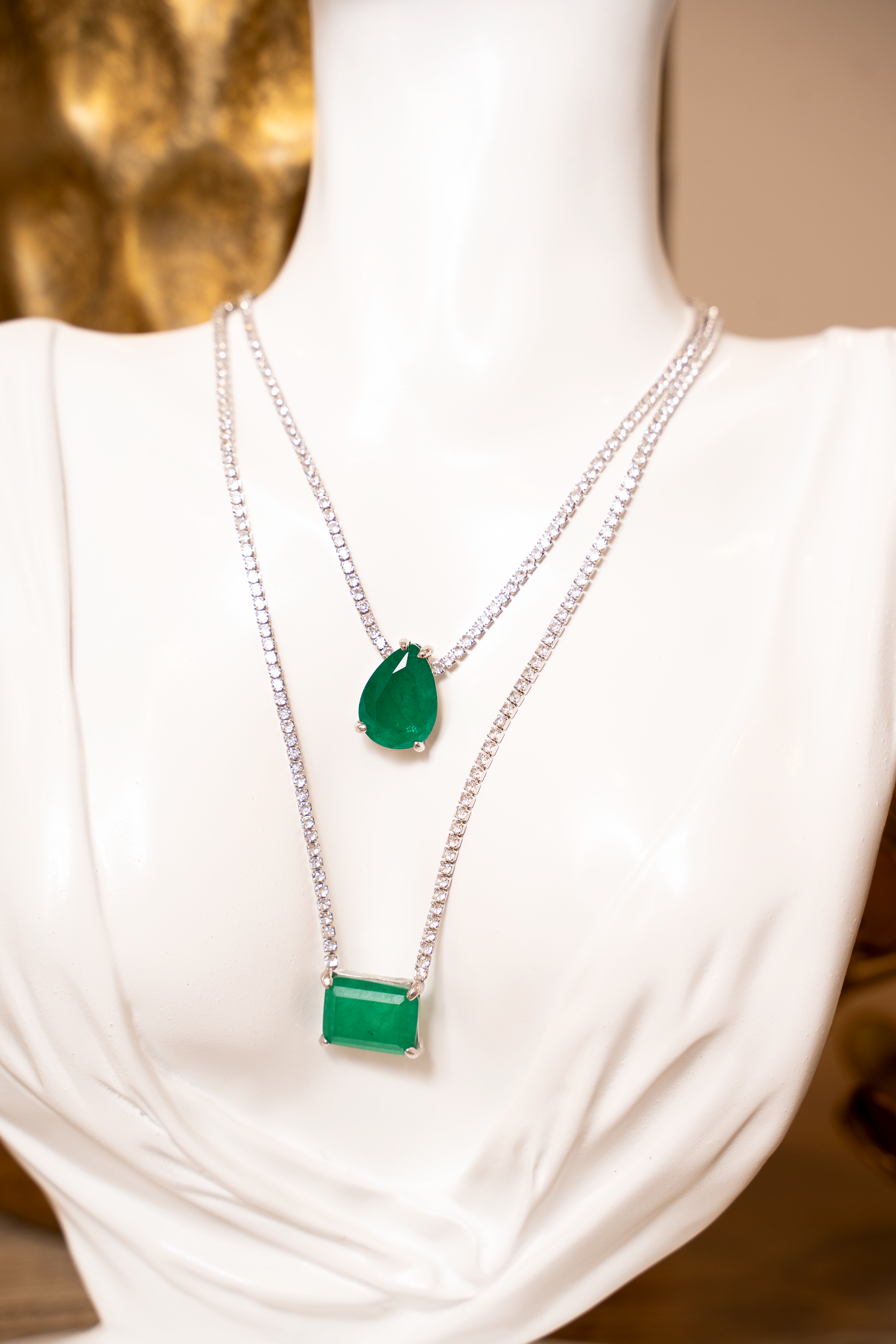 RECTANGLE Green Tennis Choker