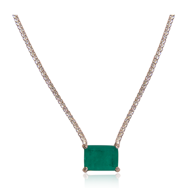 RECTANGLE Green Tennis Choker