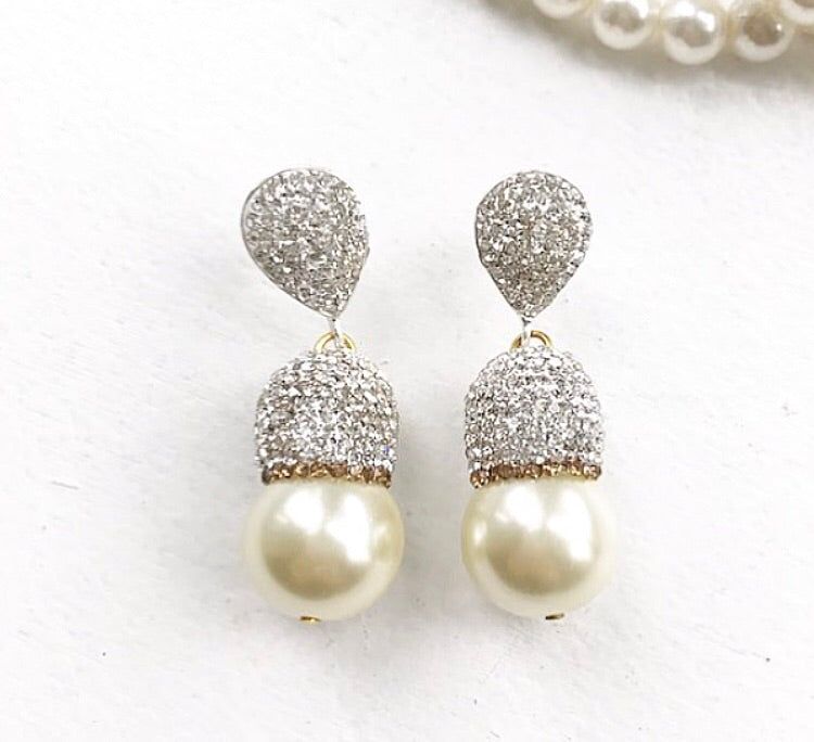 CRYSTAL Pearl Drop Earrings